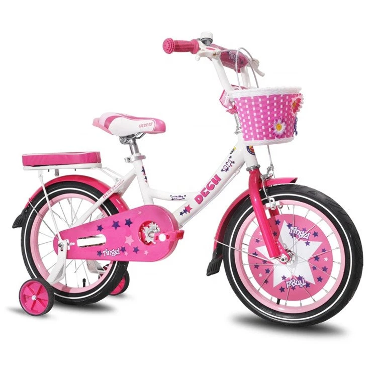 14 Inch Pink White Bike With Basket